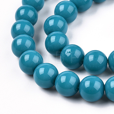 Opaque Solid Color Glass Beads Strands GLAA-T032-P10mm-13-1