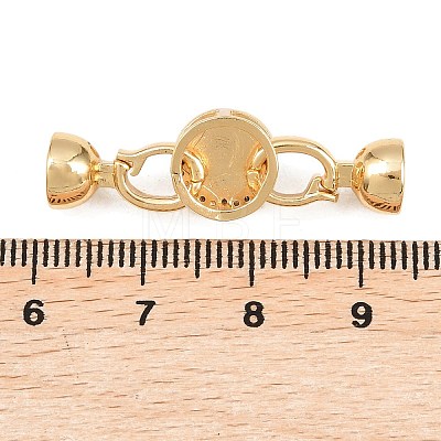 Brass Micro Pave Clear Cubic Zirconia Fold Over Clasps KK-U059-63G-1