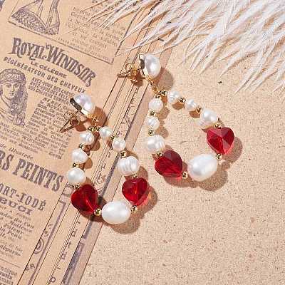 Teardrop Beaded Dangle Stud Earrings for Girl Women EJEW-TA00023-1