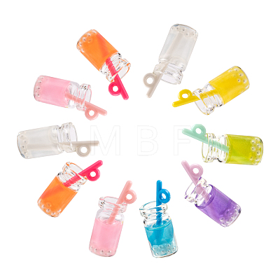 70Pcs 7 Colors Transparent Resin Pendants RESI-CJ0002-08-1