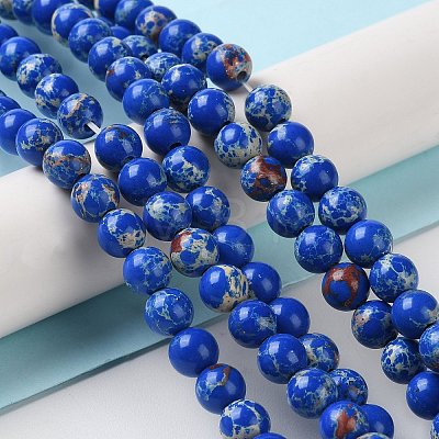 Synthetic Imperial Jasper Dyed Beads Strands G-D077-A01-01A-1