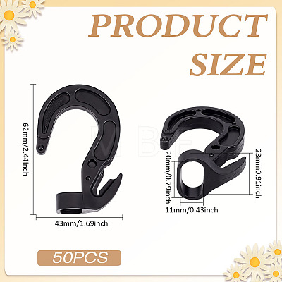 50Pcs Plastic Elastic Rope Hooks KY-MA0001-02-1