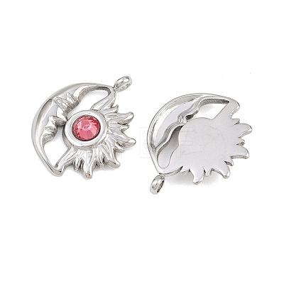 304 Stainless Steel Rhinestone Pendants STAS-Z166-24P-07-1