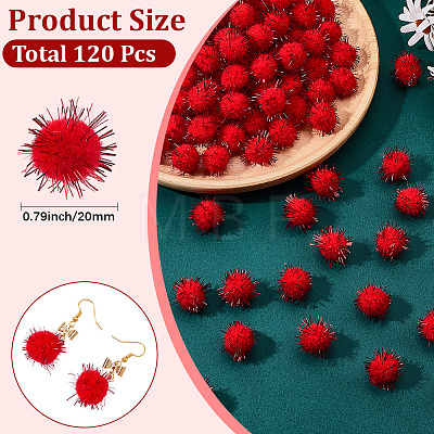 120Pcs Handmade DIY Doll Craft Pom Pom Balls FABR-SC0001-01C-01-1