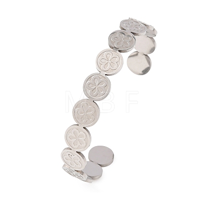 201 Stainless Steel Cuff Bangles for Women BJEW-T024-01C-P-1