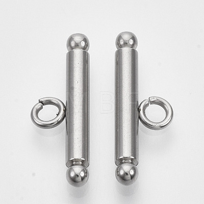 201 Stainless Steel Toggle Clasps Parts STAS-R099-02-1