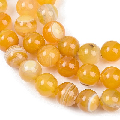 Natural Striped Agate/Banded Agate Beads Strands G-Z060-A01-C20-1