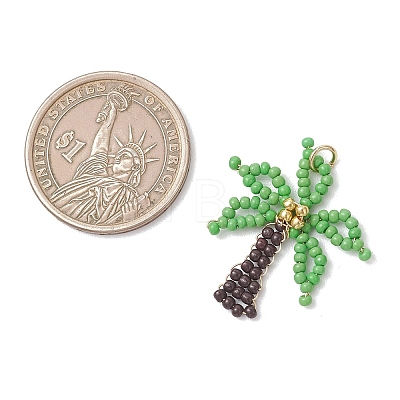 Glass Seed Beaded Pendants PALLOY-MZ01251-01-1