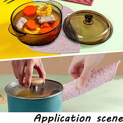 Gorgecraft 2Pcs 2 Colors Silicone Hot Mats for Hot Dishes AJEW-GF0008-29B-1