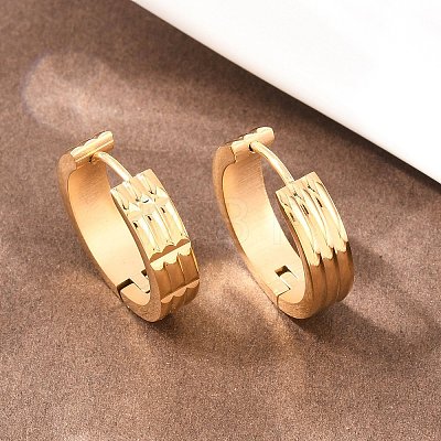304 Stainless Steel Textured Hoop Earrings EJEW-L307-07G-1