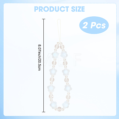 Plastic Beaded Mobile Phone Lanyard Wrist Strap AJEW-WH20010-63C-1