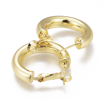 Brass Hoop Earrings EJEW-I250-01C-1