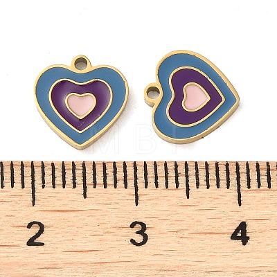 Ion Plating(IP) 304 Stainless Steel Enamel Charms STAS-D018-06G-1
