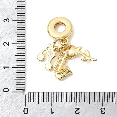 Brass Green and Red Enamel European Dangle Charms KK-Z150-07G-1