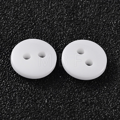2-Hole Flat Round Resin Sewing Buttons for Costume Design BUTT-E119-24L-19-1