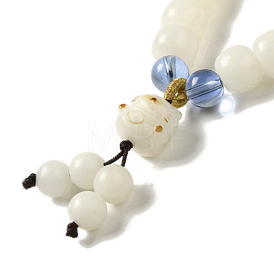 Natural White Jade Bead Bracelets BJEW-B080-35-1