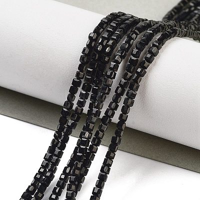 Natural Black Tourmaline Beads Strands G-H042-B21-01-1