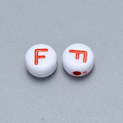 Craft Acrylic Horizontal Hole Letter Beads SACR-S201-11F-1