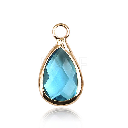 Faceted Glass Pendants FIND-WH0097-40C-G-1