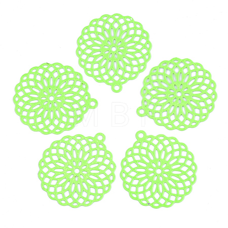 430 Stainless Steel Filigree Pendants STAS-S108-03B-1