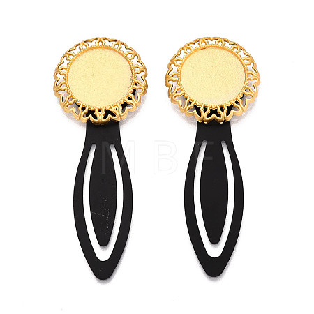 Alloy & Iron Bookmark Cabochon Settings PALLOY-N184-07G-1