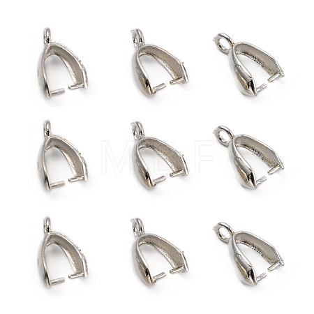 Grade AA Brass Ice Pick Pinch Bails for Pendant Making KK-M008-b-06P-NR-1