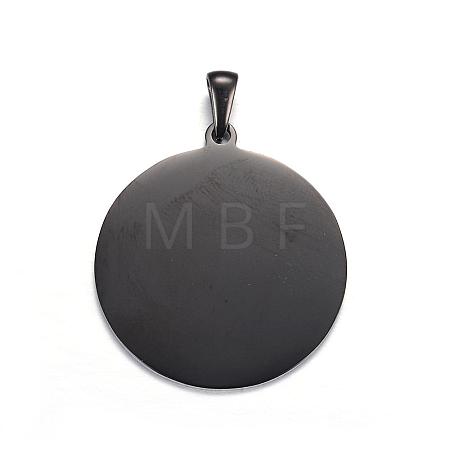 304 Stainless Steel Pendants STAS-P063-09B-1
