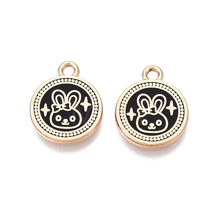 Rack Plating Alloy Enamel Pendants ENAM-N070-01C-01G-02-1