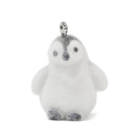 Animal Theme Flocky Opaque Resin Pendants RESI-H042-01P-10-1