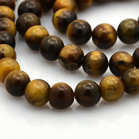 Natural Tiger Eye Round Beads Strands G-N0120-14-6mm-1