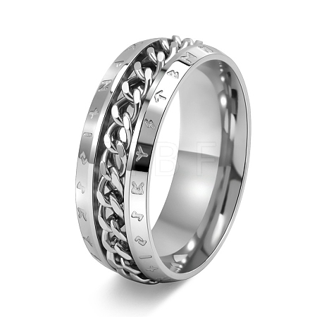 Rotatable Stainless Steel Finger Ring PW-WG0C89D-05-1