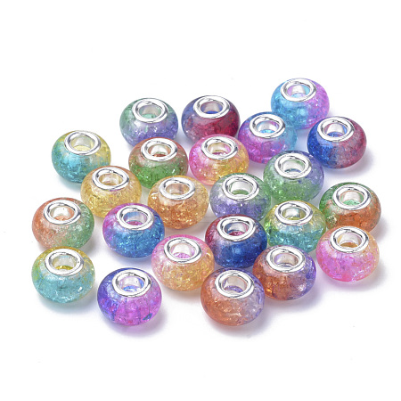 Crackle Resin European Beads RPDL-S013-01-1