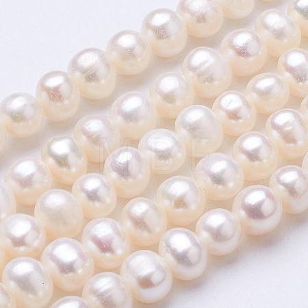 Natural Cultured Freshwater Pearl Beads Strands PEAR-F004-08-01-1