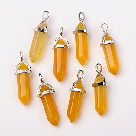 Natural Agate Double Terminated Pointed Pendants X-G-F295-05F-1