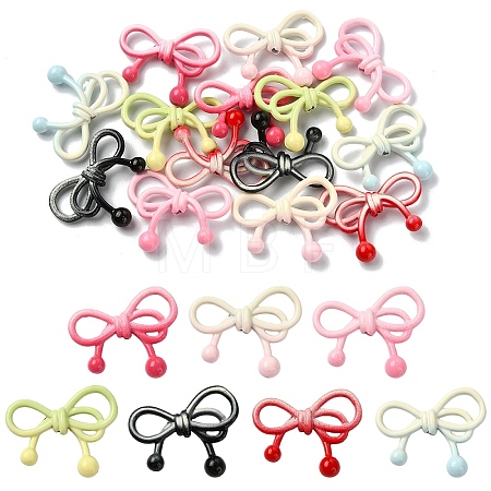 14Pcs 7 Colors Baking Paint Alloy Beads FIND-YW0012-46-1