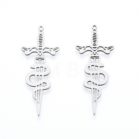 Non-Tarnish 201 Stainless Steel Big Pendants STAS-N090-LA976-1-1