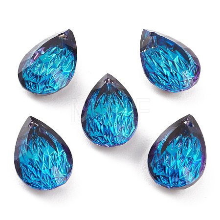Embossed Glass Rhinestone Pendants GLAA-J101-05A-001BB-1