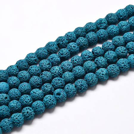 Natural Lava Rock Round Bead Strands G-I124-10mm-09-1