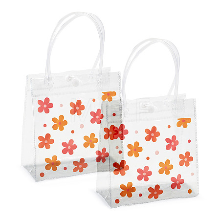Rectangle Transparent Printed PVC Plastic Gift Tote Bags ABAG-TADJ0002-002B-1