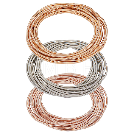 45Pcs 3 Colors Minimalist Spring Chains Stretch Bracelets Set TWIR-SC0001-02-1