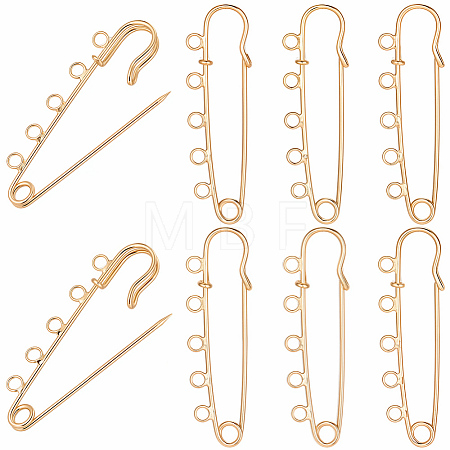 30Pcs Iron Brooch Findings IFIN-SC0002-10A-KCG-1