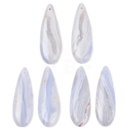 Natural Blue Lace Agate Pendants G-K381-15B-1