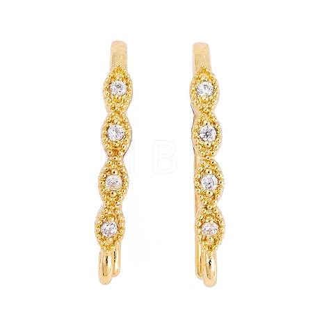 Rack Plating Brass Cubic Zirconia Earring Hooks KK-S374-05G-03-1