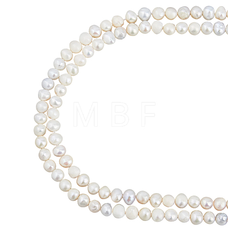 2 Strands Natural Cultured Freshwater Pearl Beads Strands PEAR-HS0001-36-1