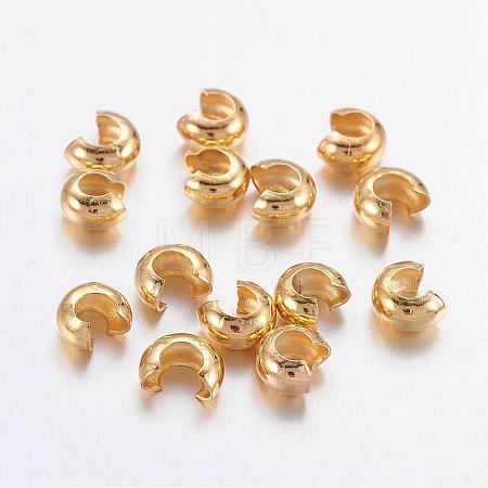 Brass Crimp Beads Covers KK-H290-NFG-NF-1