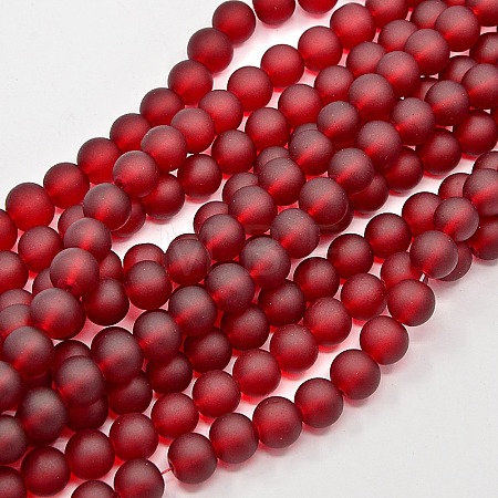 Baking Paint Transparent Glass Bead Strands GLAA-S031-4mm-14-1