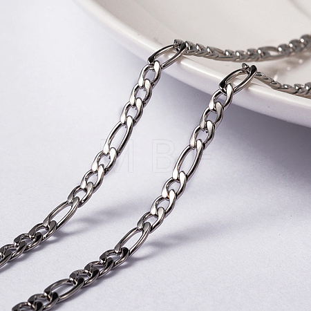 Tarnish Resistant 304 Stainless Steel Figaro Chains CHS-L014-05P-1