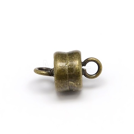 Column Brass Magnetic Clasps with Loops KK-M064-AB-NR-1