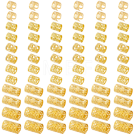150Pcs 6 Styles Iron Dreadlocks Beads Hair Decoration OHAR-PA0001-06G-1