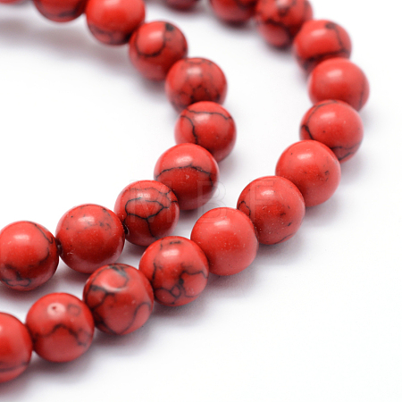 Synthetic Howlite Bead Strand G-E439-6mm-01A-1